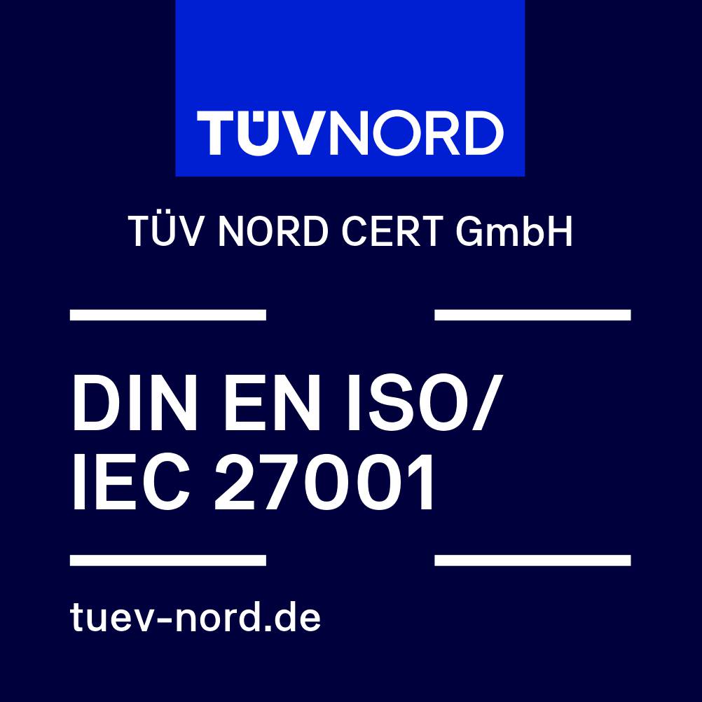 TÜV NORD ISO 27001 Zertifikat