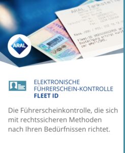 Elektronische Führerscheinkontrolle mit Aral Fleet ID.