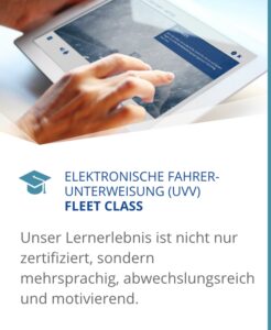 Digitale Fahrerunterweisung auf Tablet