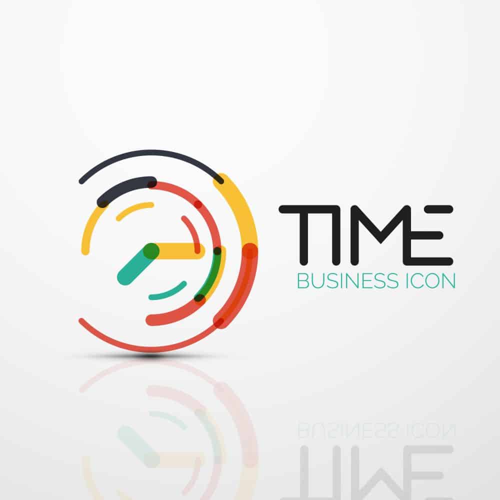 Vector abstract logo idea, time concept or clock business icon