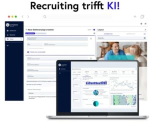 KI-basiertes Recruiting-Dashboard auf Laptop.