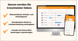 Crewmeister: Urlaubsplaner und Stundenlisten App.