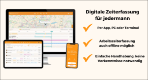 Digitale Zeiterfassung auf Geräten, einfach und offline.