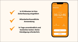 Zeiterfassung-App mit einfacher Bedienung und Testoption