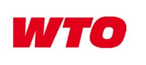 Rotes WTO-Logo auf weißem Hintergrund