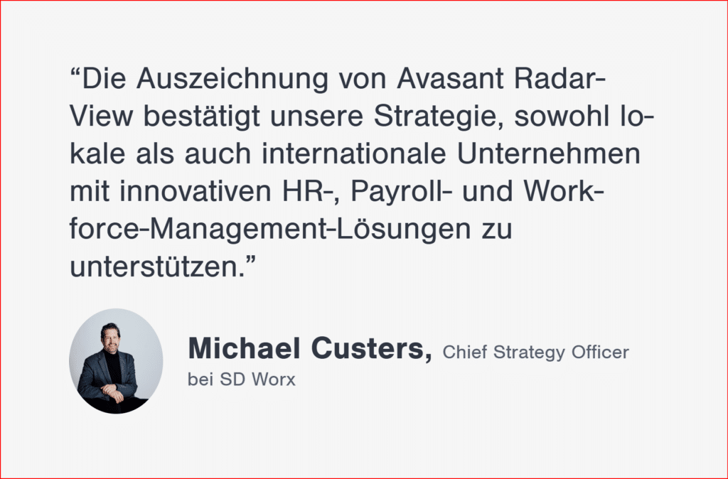 Zitat über Avasant-Auszeichnung von SD Worx