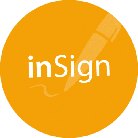 inSign logo with pen