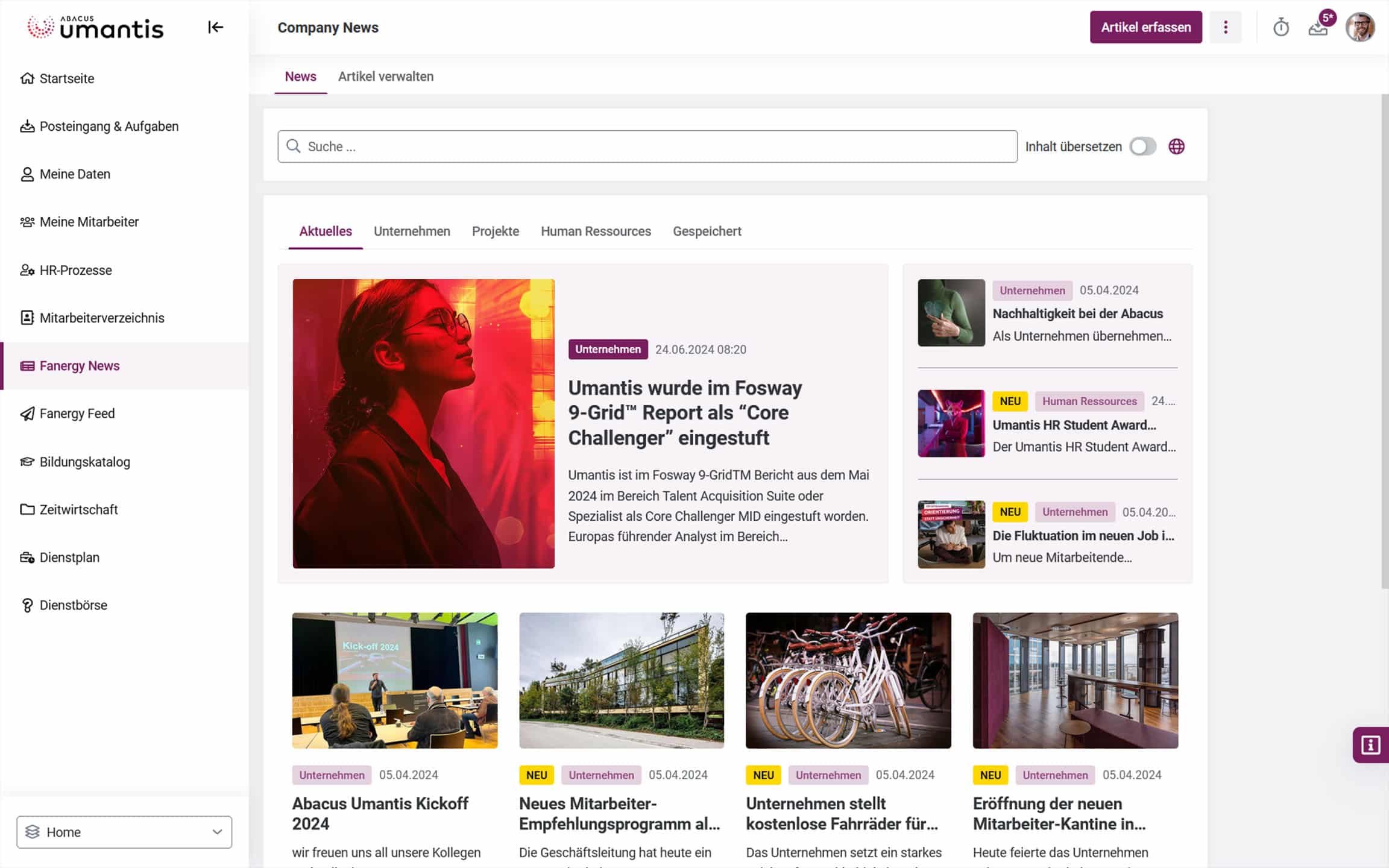 Abacus Umantis Mitarbeiterkommunikation