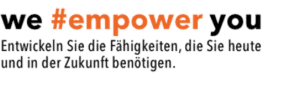 Empower Schriftzug in Orange und Schwarz