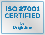 ISO 27001 Zertifizierungsschild von Brightline
