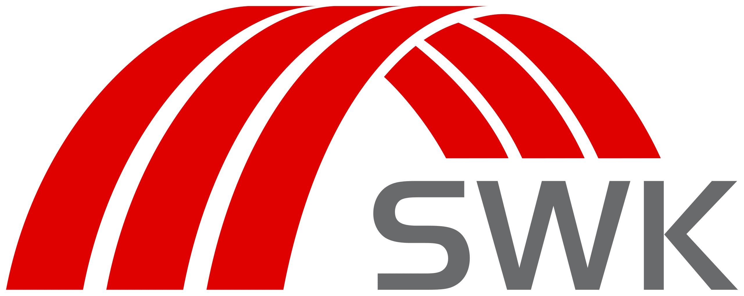 SWK Firmenlogo mit rotem Bogen