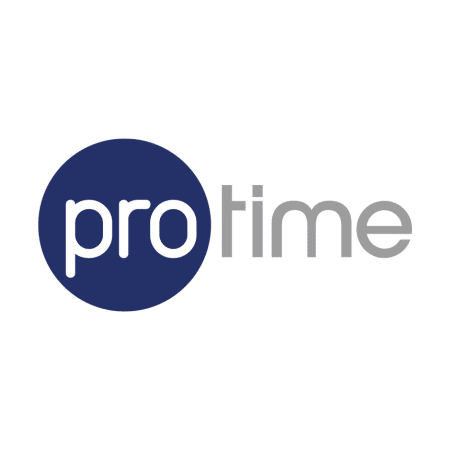 Protime-Logo in blau und grau